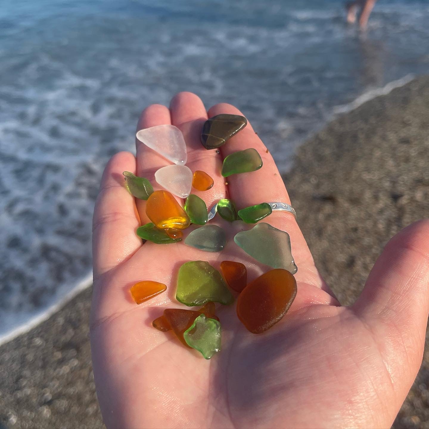 Sea glass hunting