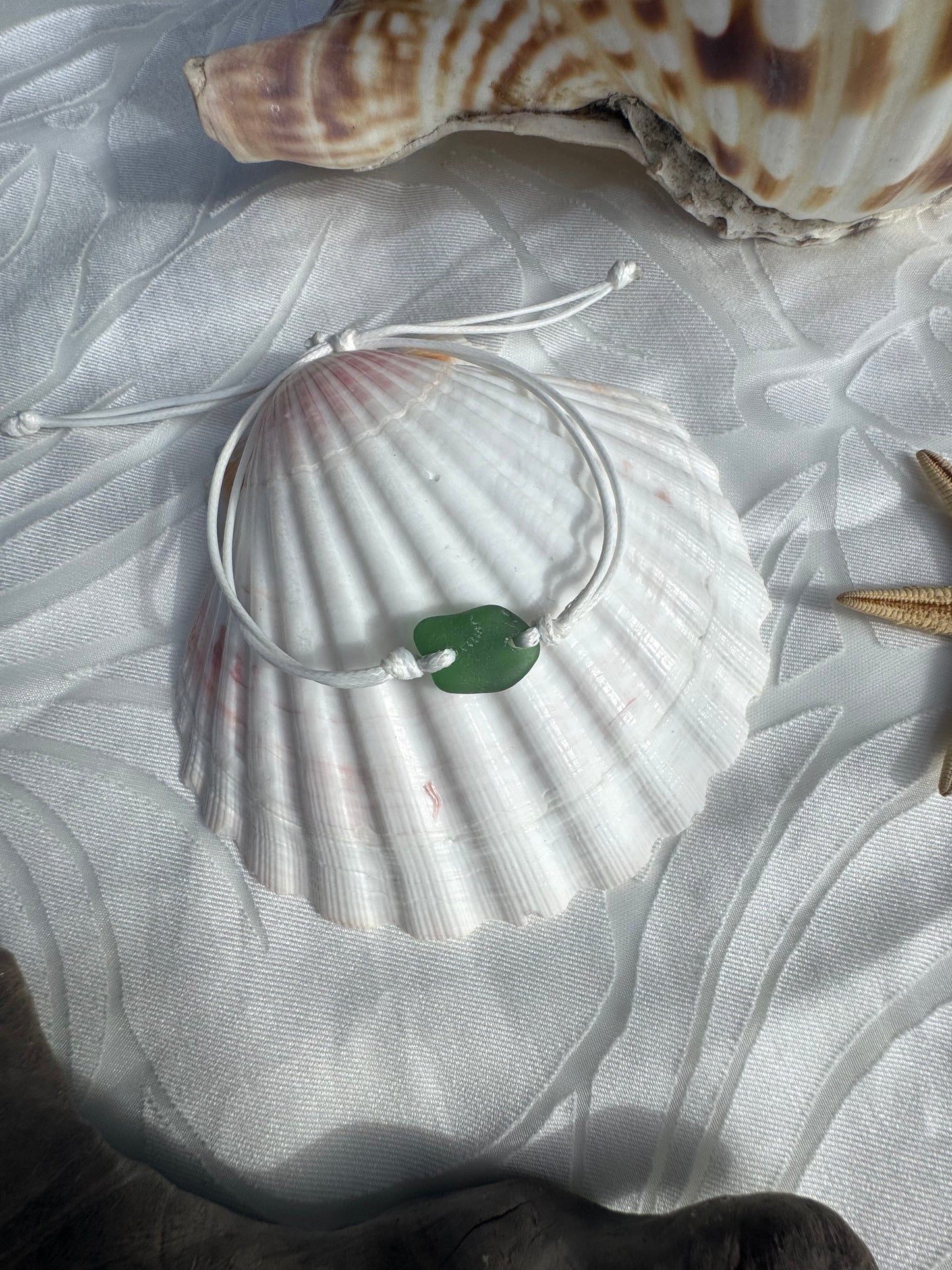 Green seaglass bracelet