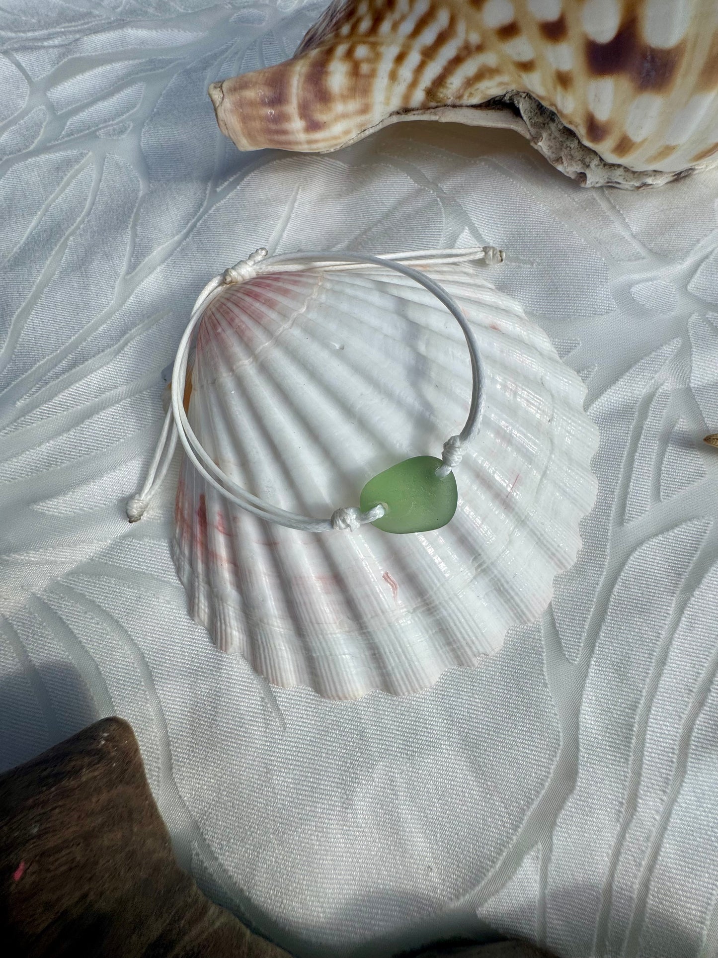 Green seaglass bracelet