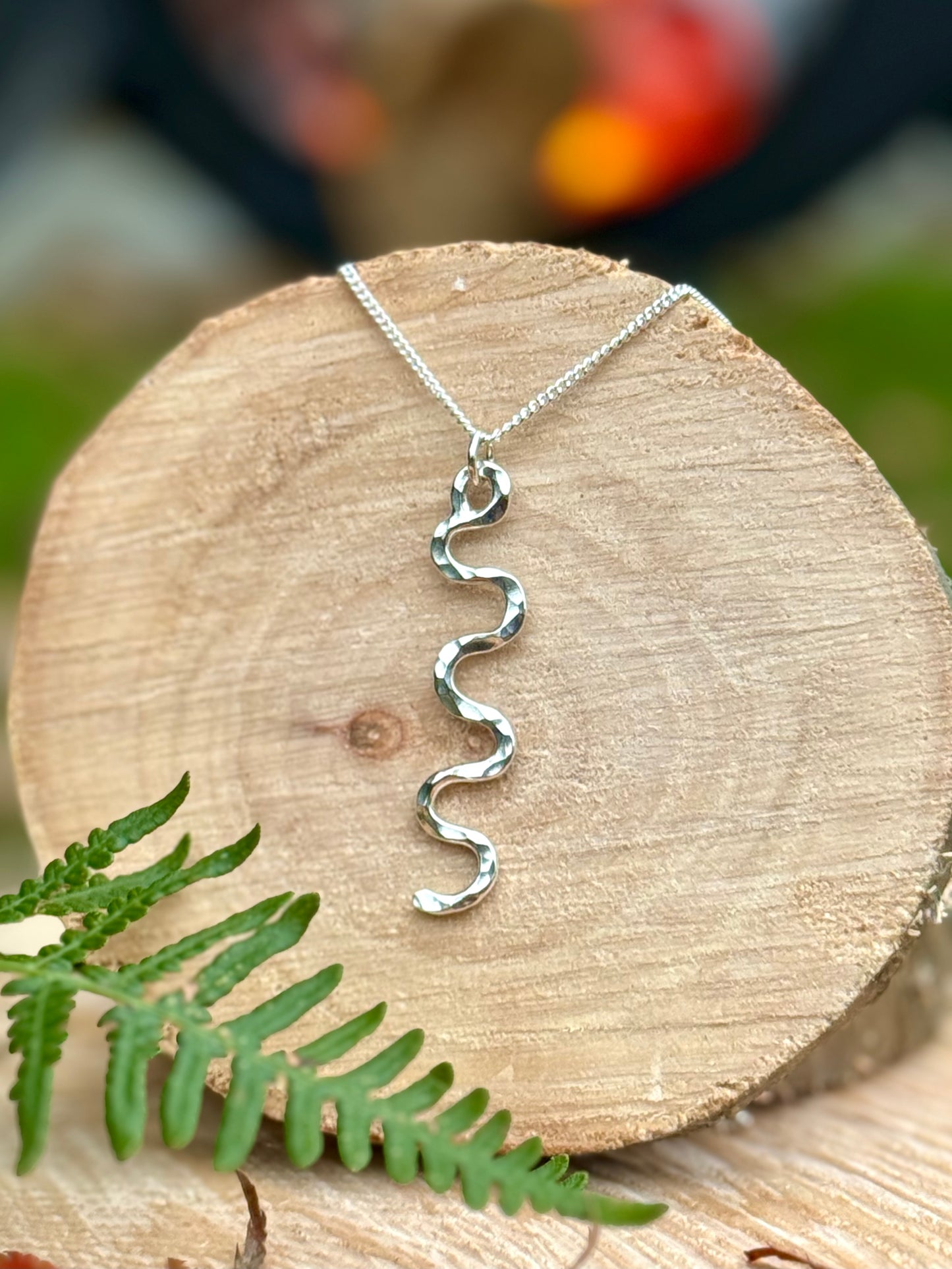 Textured snake necklace