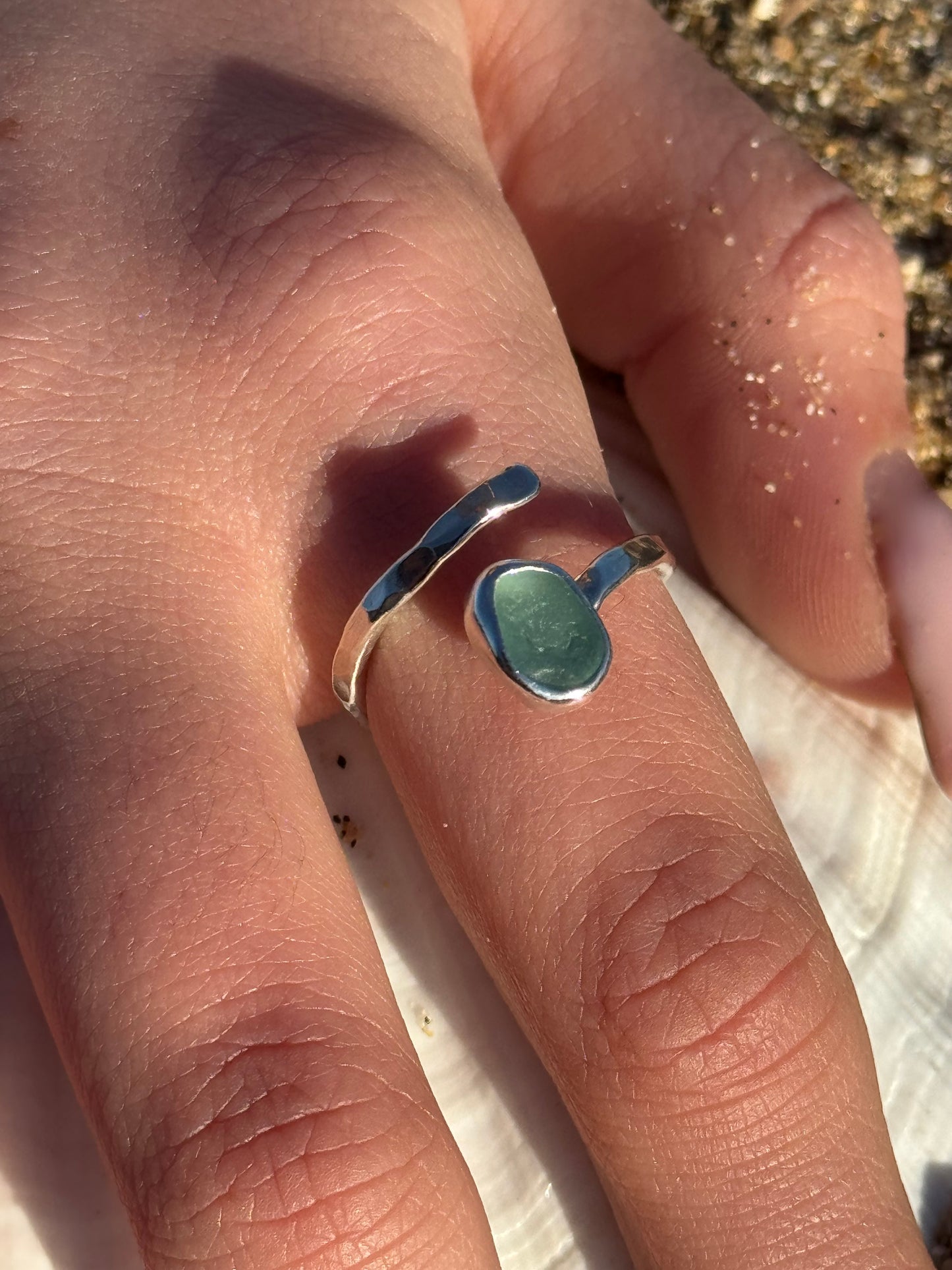 Light blue Seaglass Ring