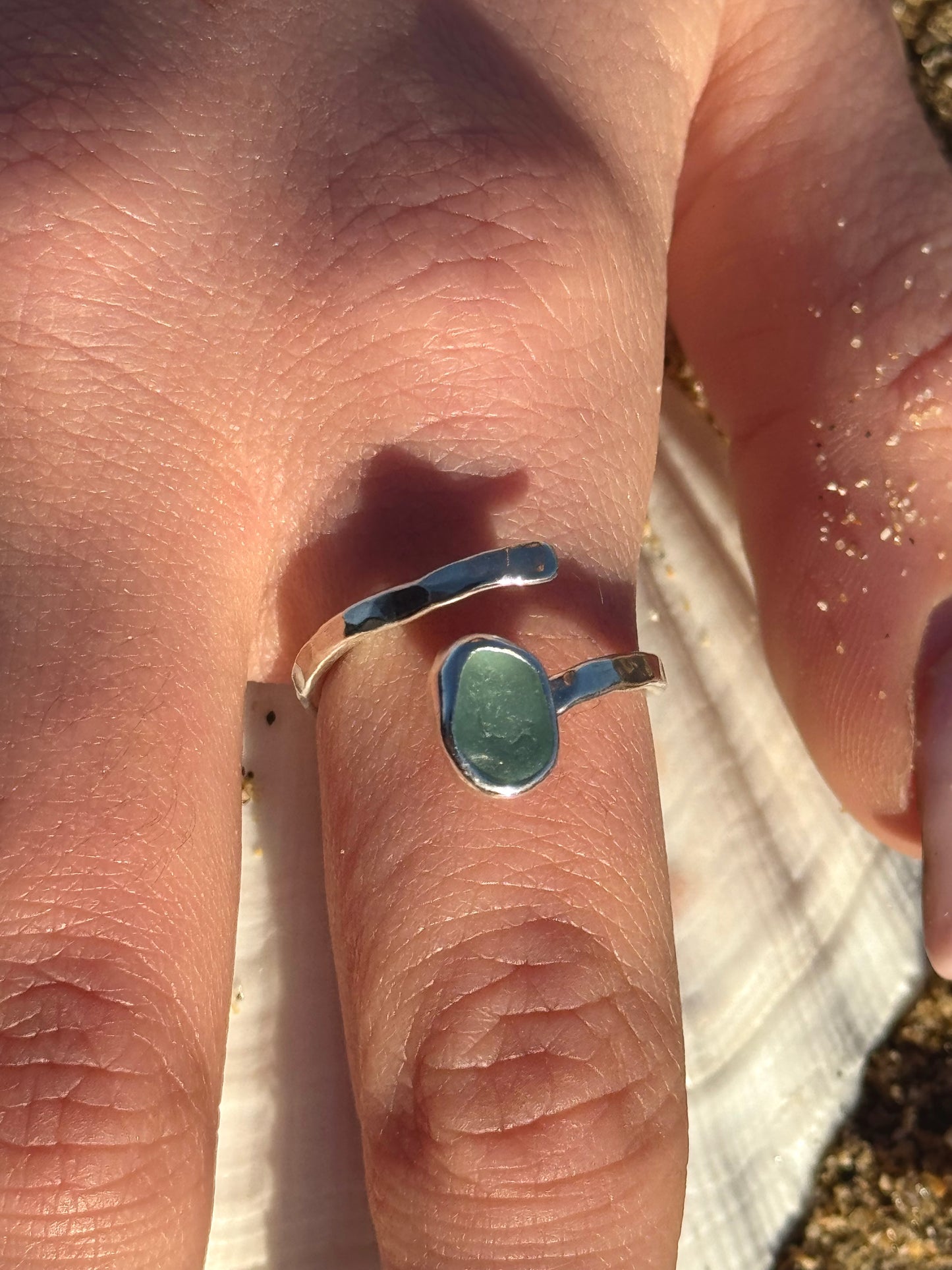 Light blue Seaglass Ring