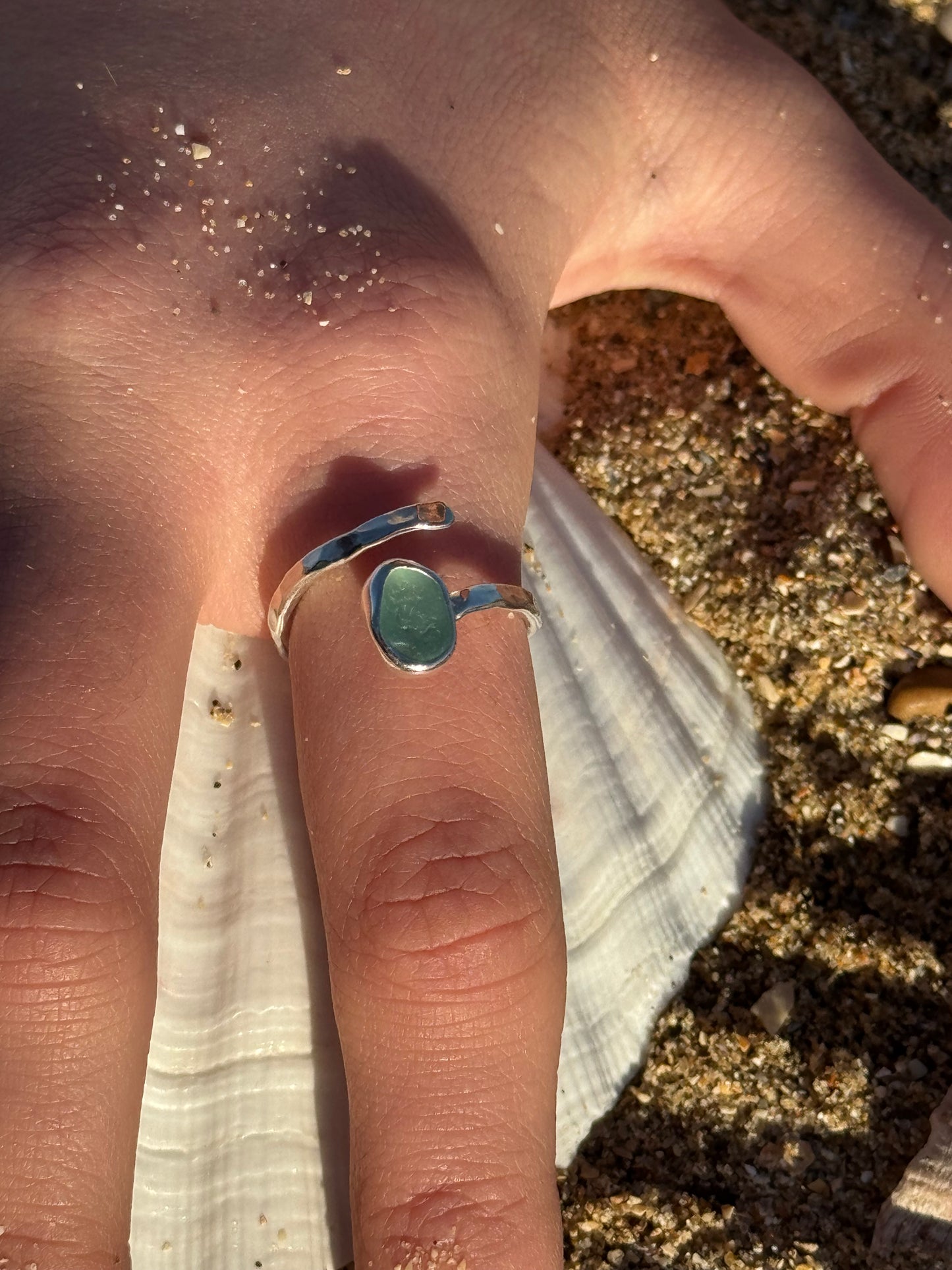 Light blue Seaglass Ring