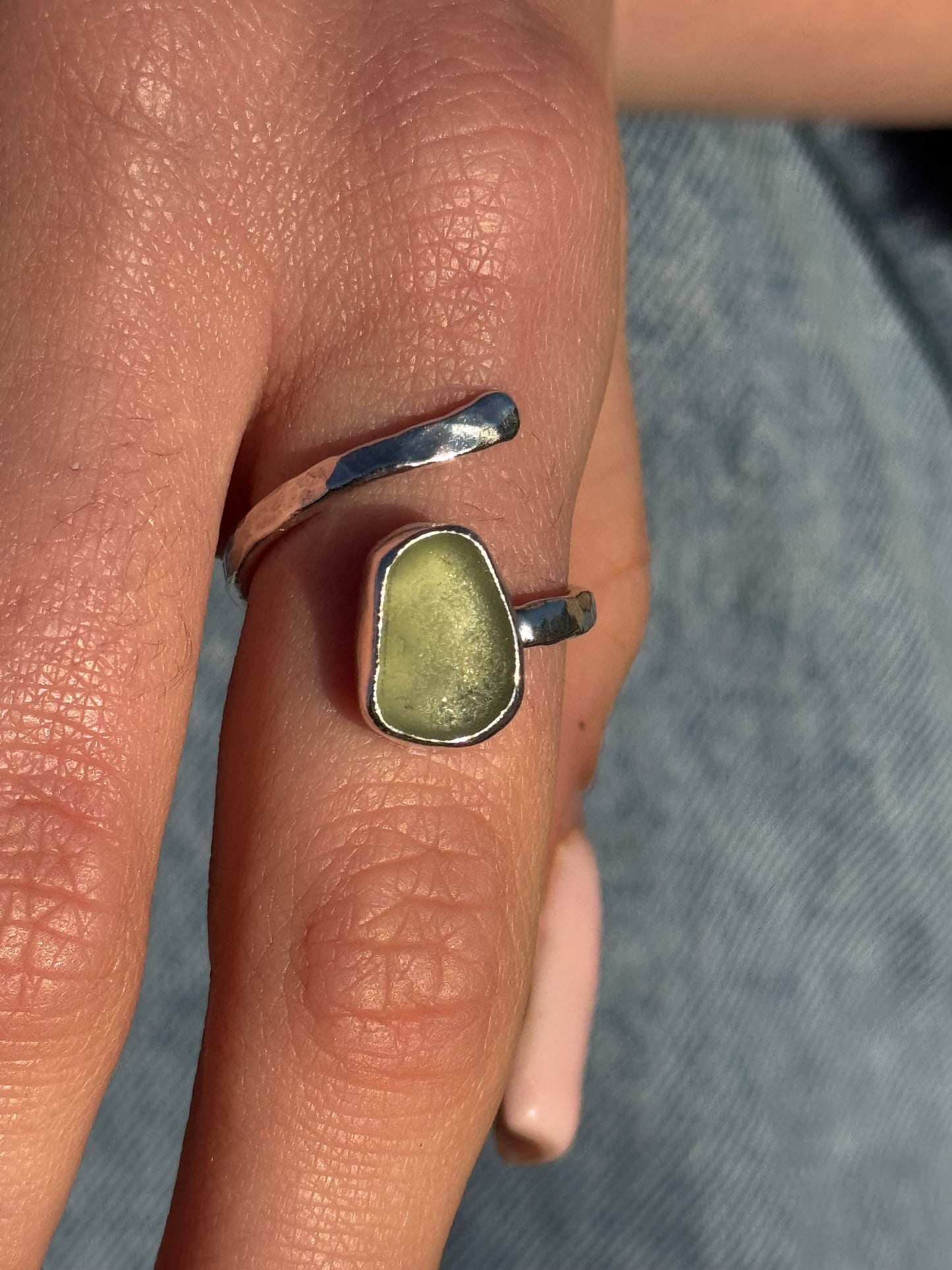 Green Seaglass Ring