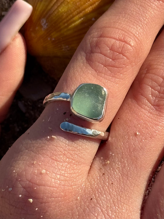 Turquoise Seaglass Ring