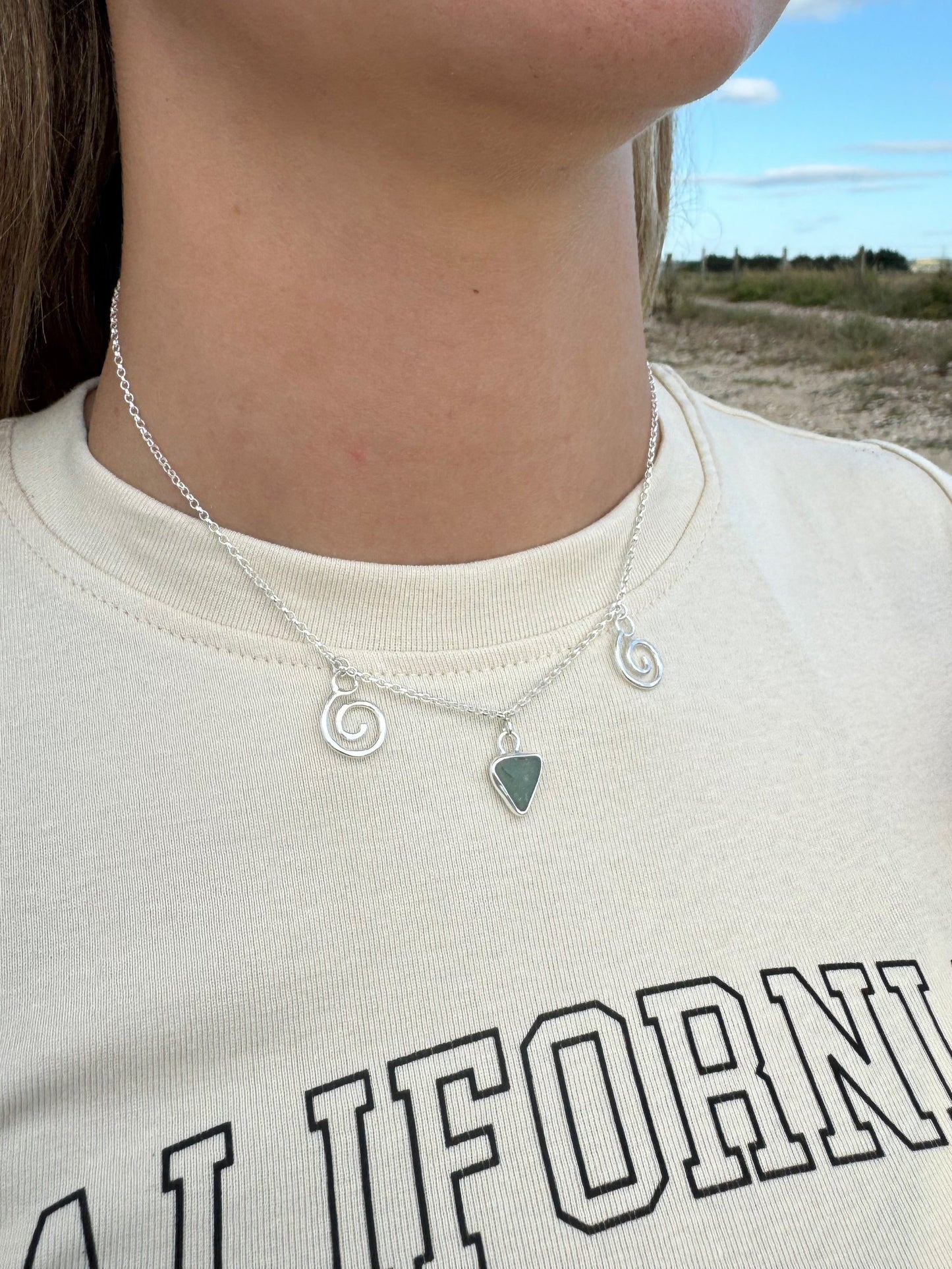 Seaglass and swirls necklace