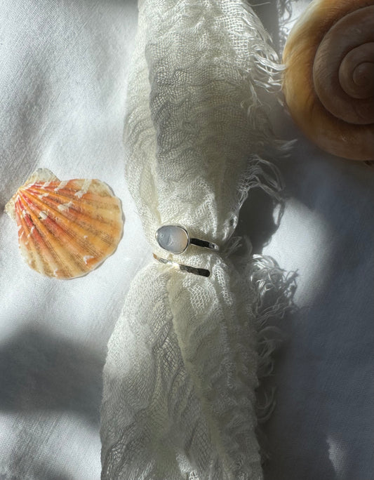 Pearlescent  seaglass ring