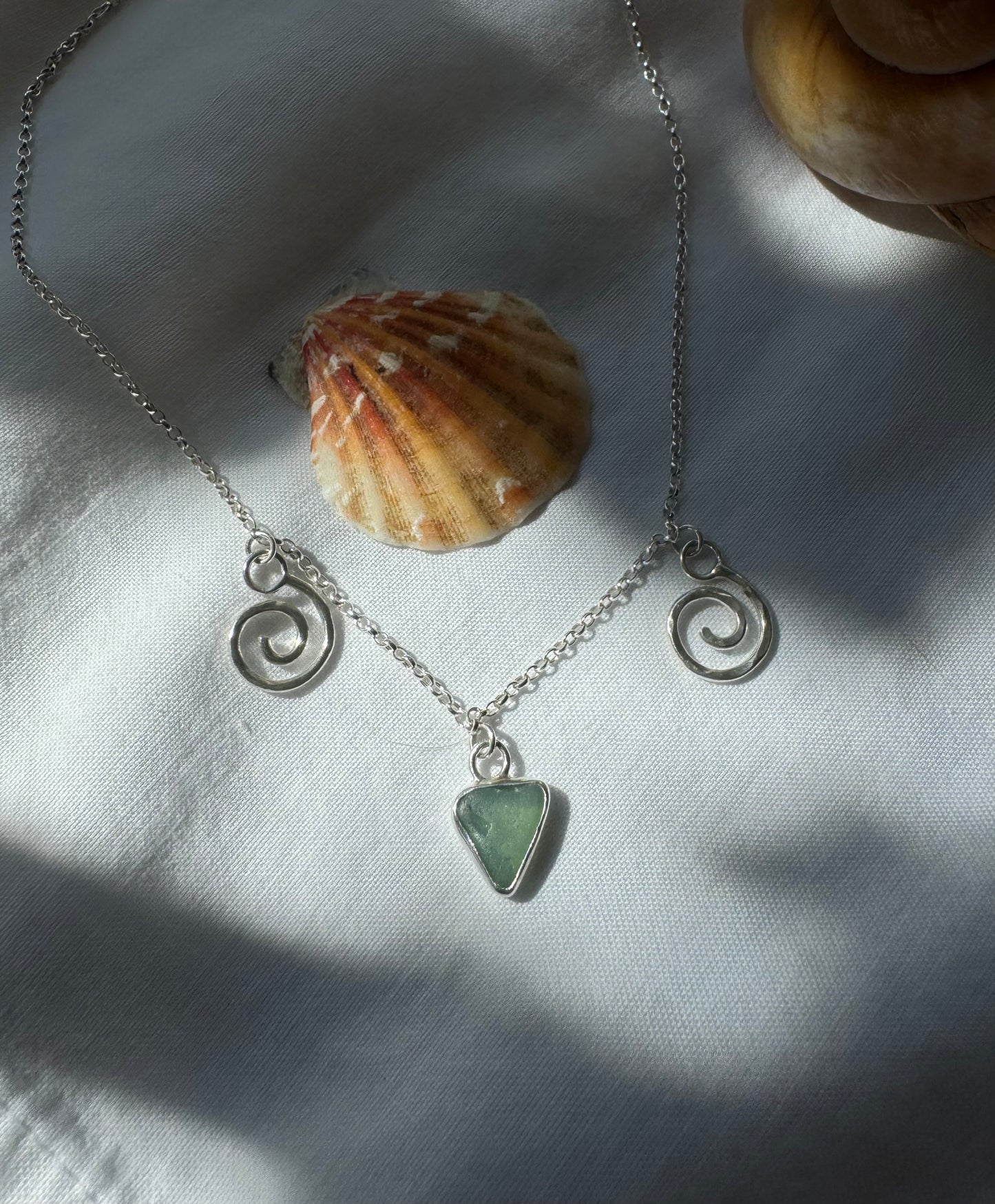 Seaglass and swirls necklace