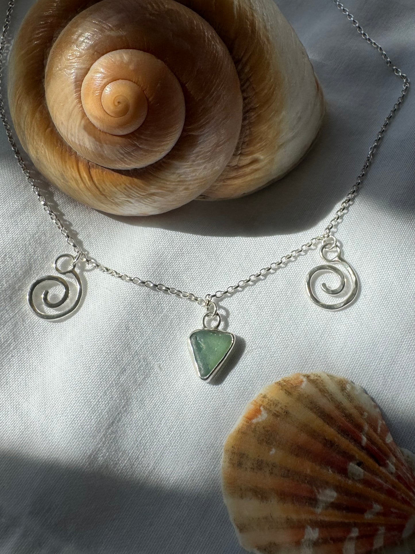 Seaglass and swirls necklace