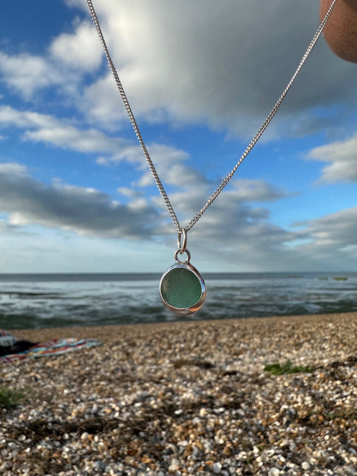 Oval green seaglass